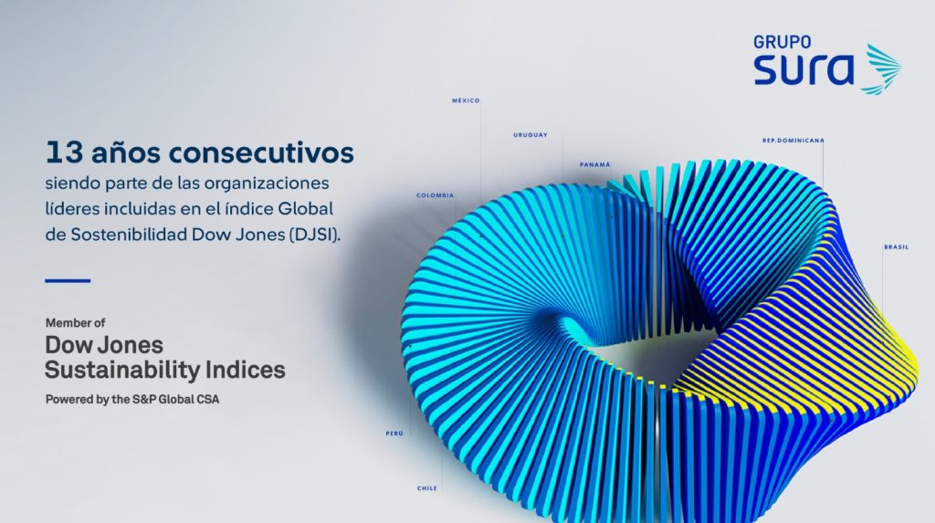 Incluido Grupo SURA en Índice Mundial Sostenibilidad Dow Jones 2023 por 13 años consecutivos