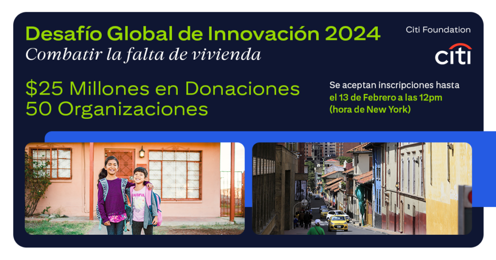 Convoca Desafío Global de Innovación organizaciones sin fines lucro combatir falta vivienda