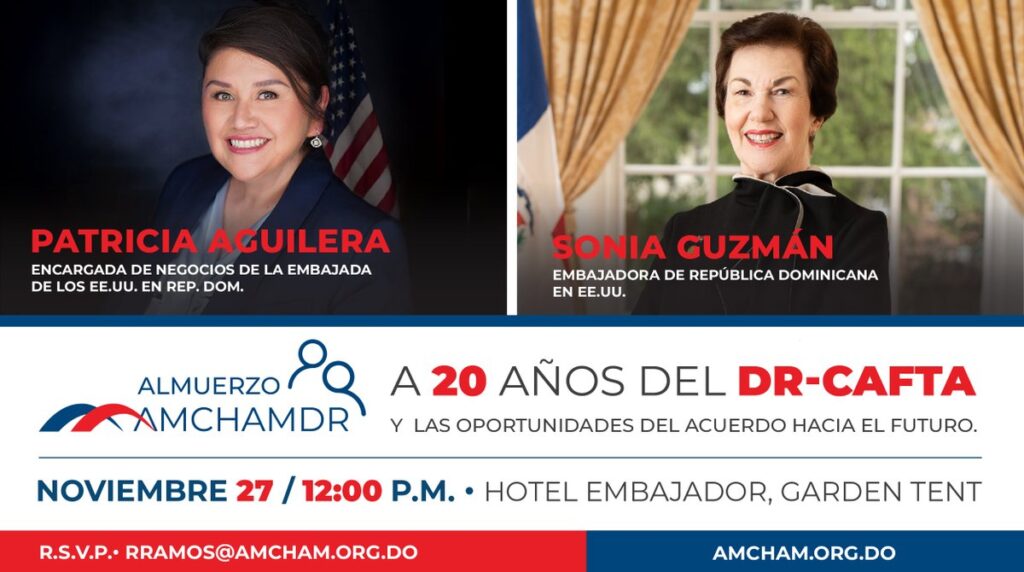 Aguilera y Guzmán Klang abordarán relación comercial RD-EE.UU. en almuerzo Acción de Gracias AMCHAMDR